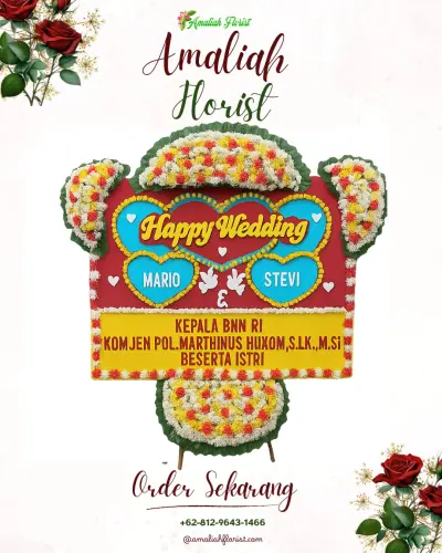 Karangan Papan Bunga Pernikahan di Gedongkiwo
